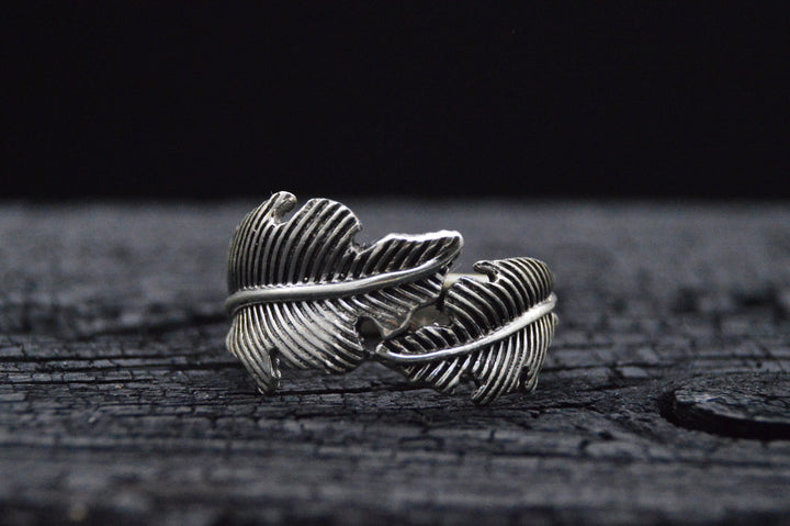 925er Silber Ring BIG LEAF