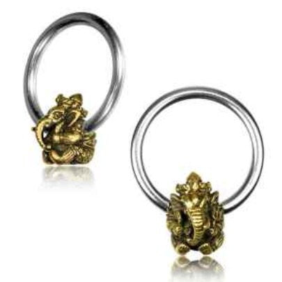 Ohrring Ball Closed Ring - Ganesh - 1K/02