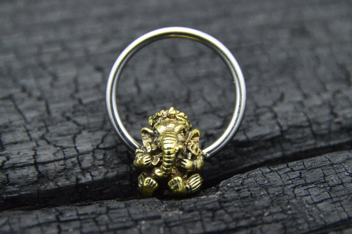 Ohrring Ball Closed Ring - Ganesh - 1K/02
