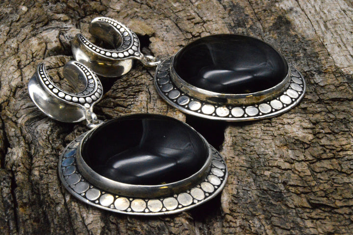 1 Paar Ohrgewichte mit Golden Obsidian - DD-4