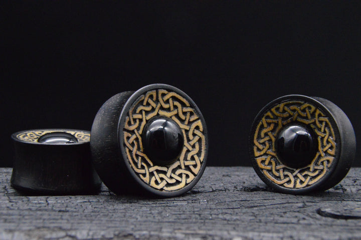 1x Plug Arang Wood & Onyx 20-30mm - F1