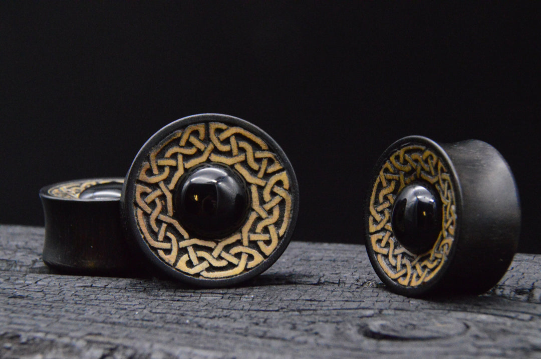 1x Plug Arang Wood & Onyx 20-30mm - F1