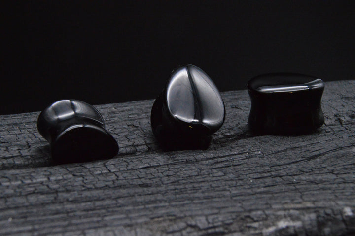 1x Plug Black Onyx Teardrop - J2