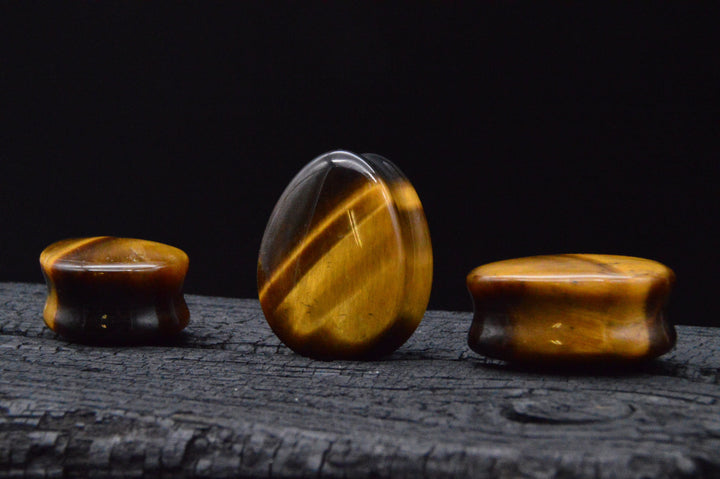 1x Plug Tigerauge Teardrop - J2