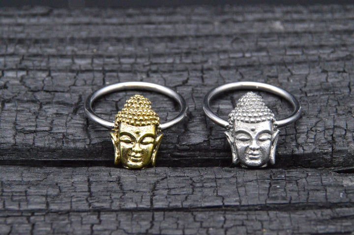 Ohrring Ball Closed Ring - Buddha - 1K/02