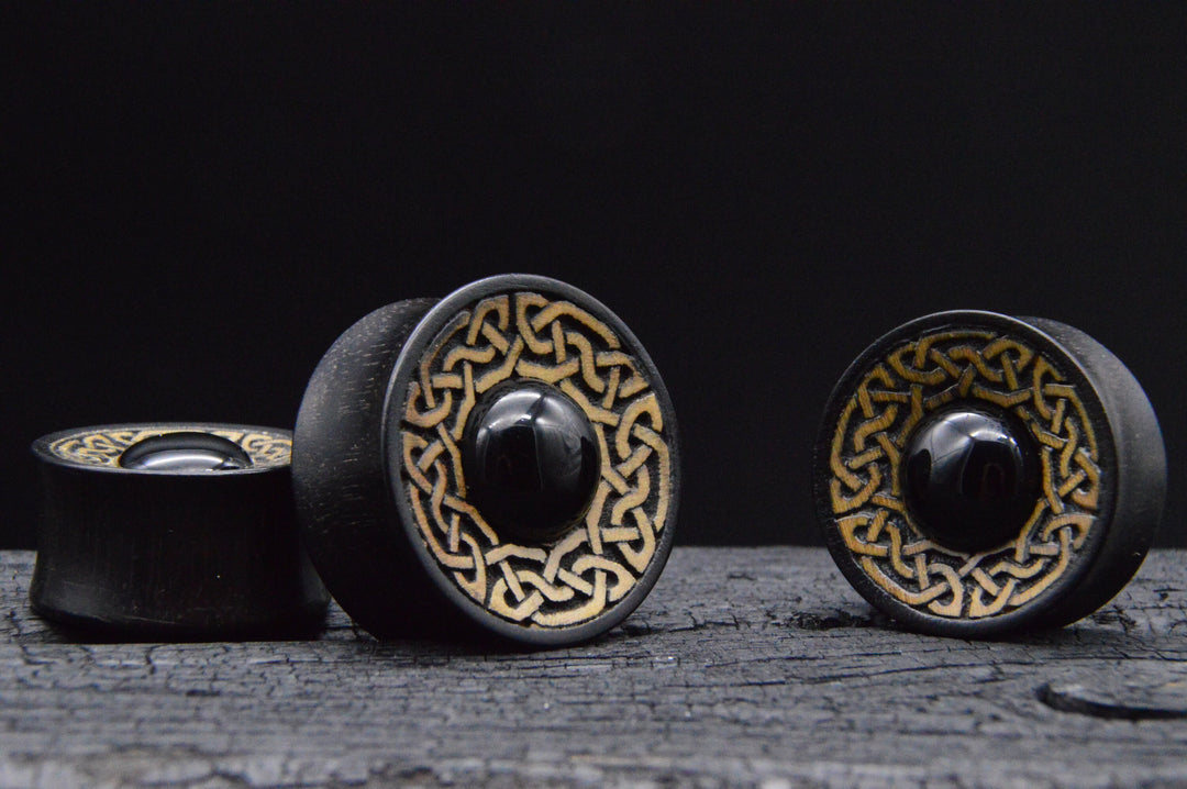 1x Plug Arang Wood & Onyx 20-30mm - F1