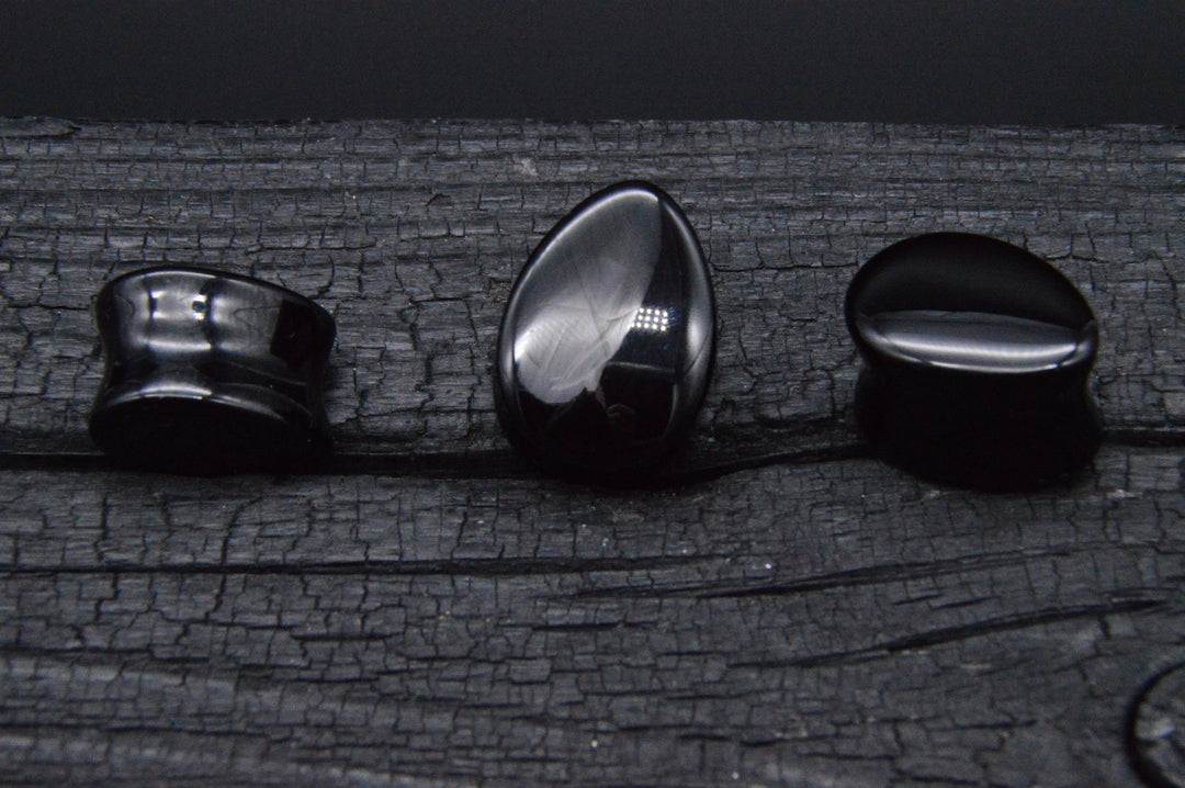 1x Plug Black Onyx Teardrop - J2