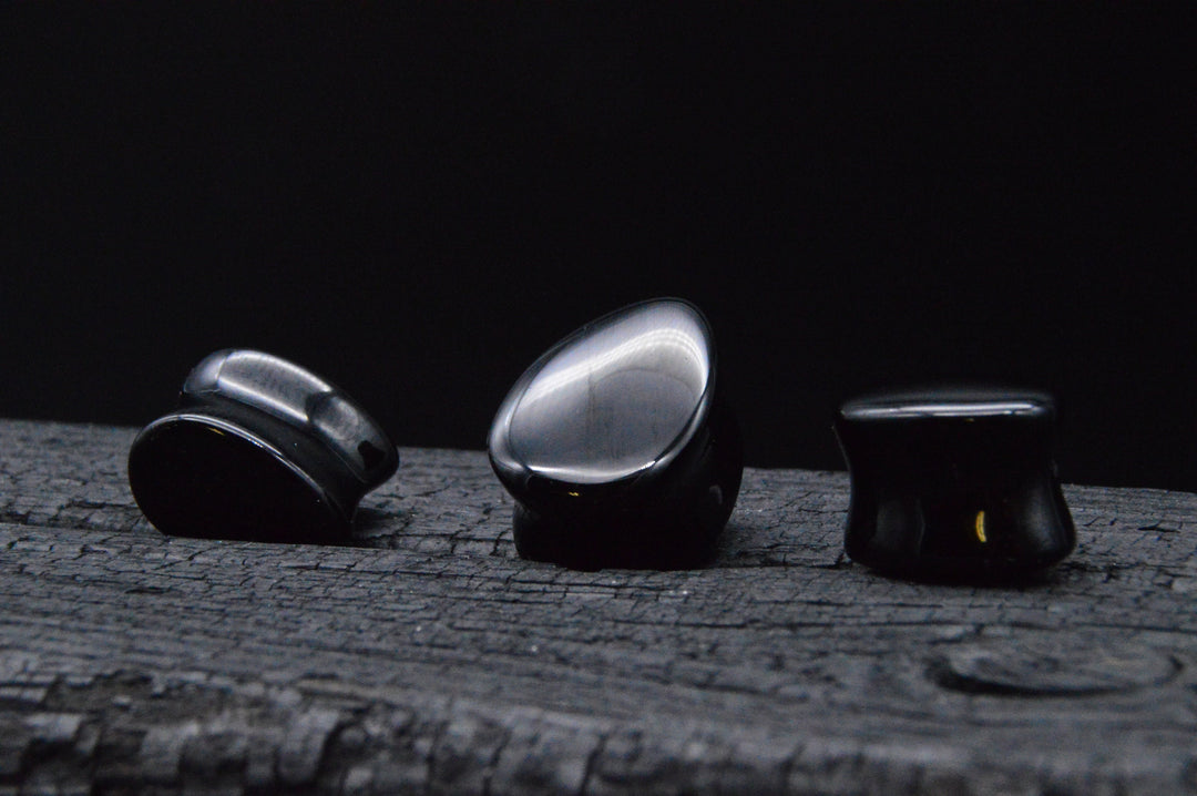 1x Plug Black Onyx Teardrop - J2