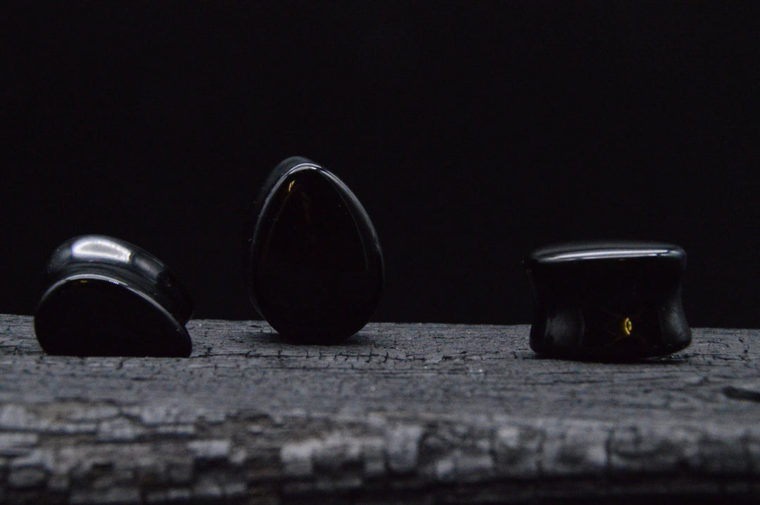 1x Plug Black Onyx Teardrop - J2