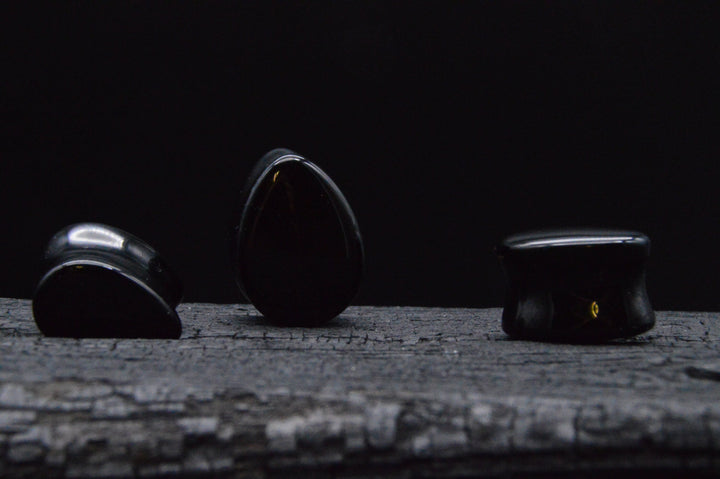 1x Plug Black Onyx Teardrop - J2