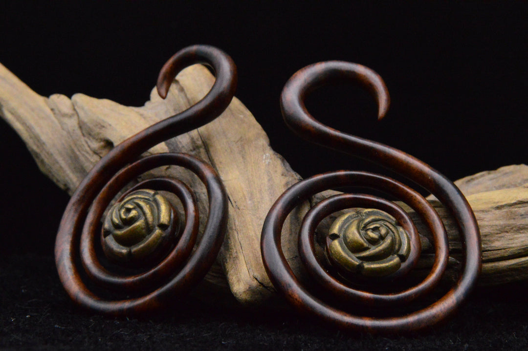Ohrringe aus Narra Wood - F0
