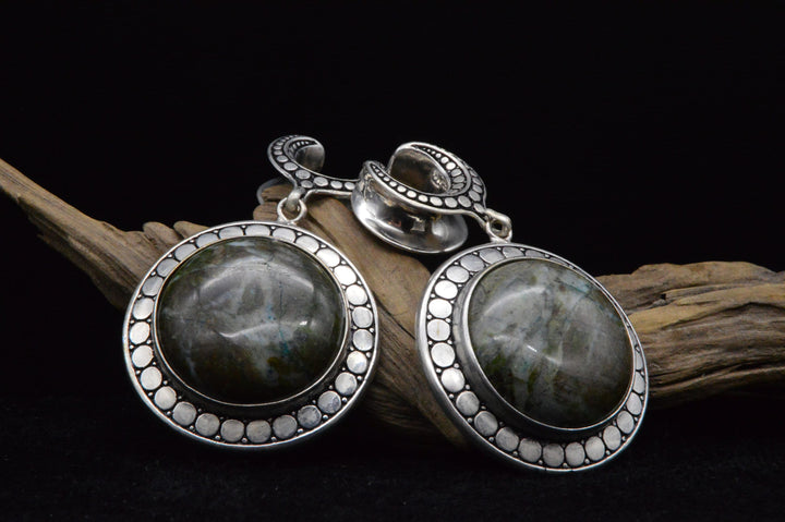 Ohrgewichte mit African Jade - DD-4