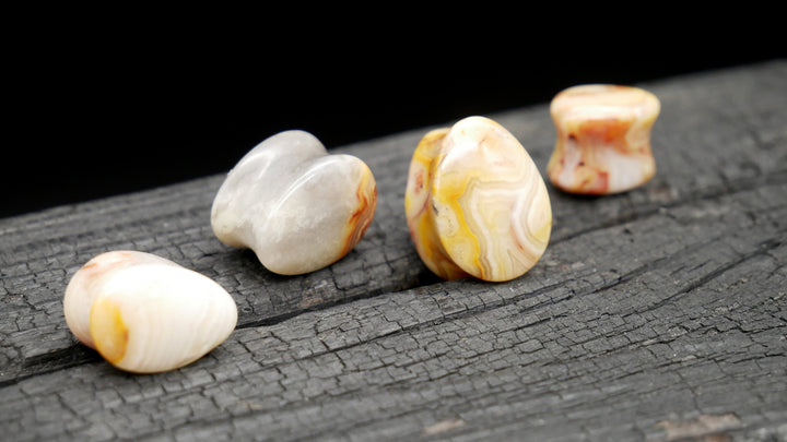 1x Plug Crazy Laze Agate Teardrop - J2