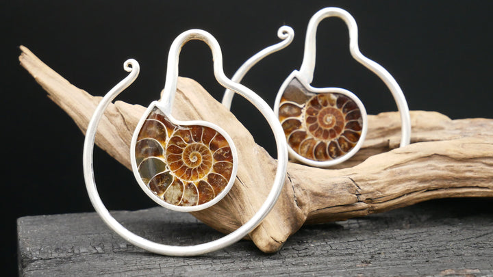 925er Ohrringe mit Ammonite - DD-3
