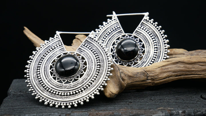 925er Ohrringe KAIRO mit Onyx - HH-1