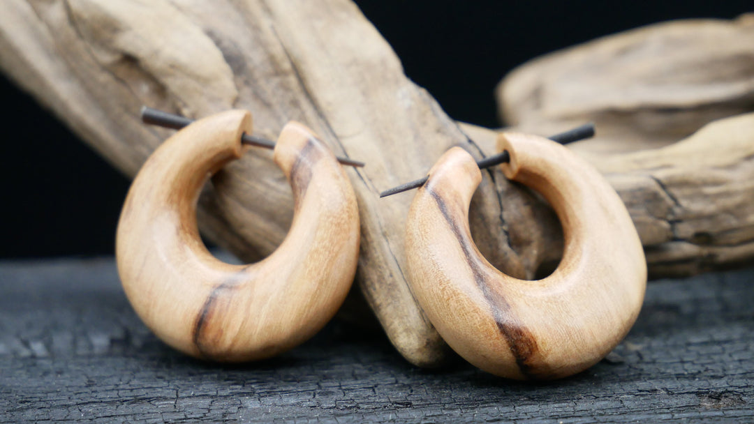Ohrringe aus Holz Handarbeit - II-8