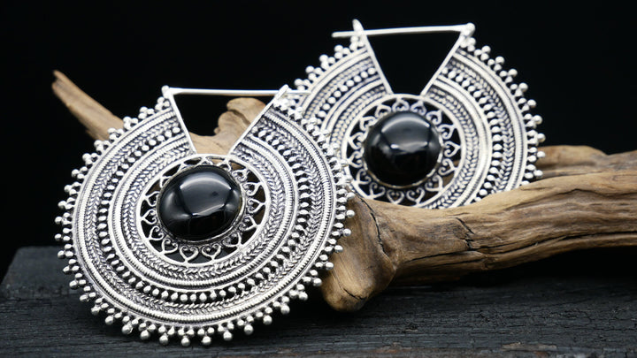 925er Ohrringe KAIRO mit Onyx - HH-1