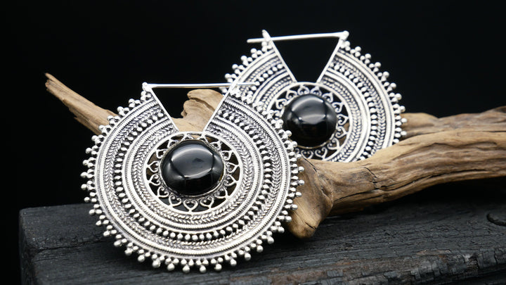 925er Ohrringe KAIRO mit Onyx - HH-1