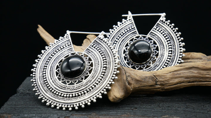 925er Ohrringe KAIRO mit Onyx - HH-1