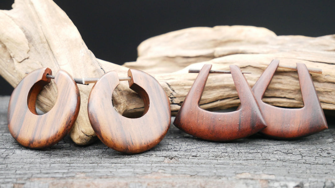 Ohrringe aus Holz Handarbeit - II-8
