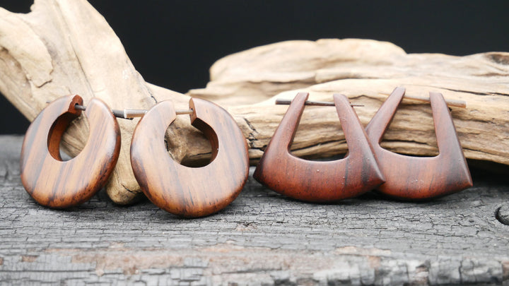 Ohrringe aus Holz Handarbeit - II-8