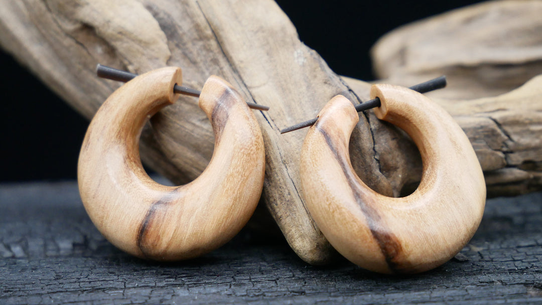 Ohrringe aus Holz Handarbeit - II-8