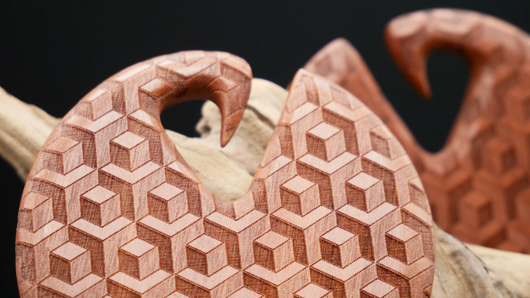3D Ohrgewicht aus Holz - GG-7
