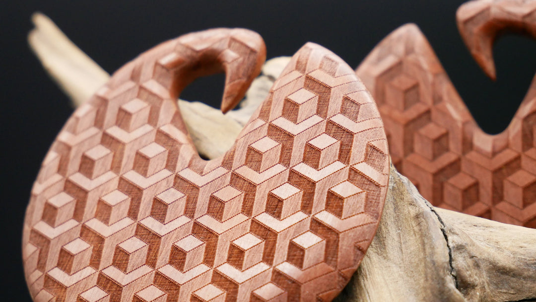 3D Ohrgewicht aus Holz - GG-7