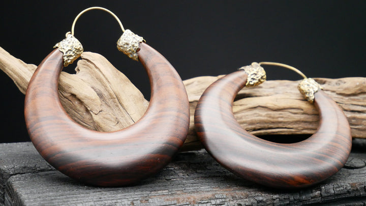 Ohrringe aus Holz und Messing - II-7