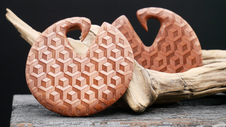 3D Ohrgewicht aus Holz - GG-7