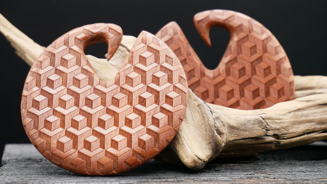 3D Ohrgewicht aus Holz - GG-7