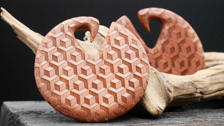 3D Ohrgewicht aus Holz - GG-7