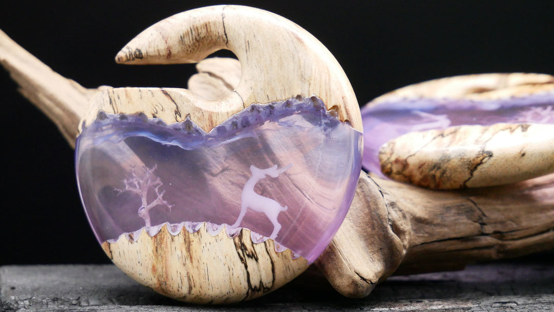 Epoxy Ohrgewicht und Tamarind Wood - GG-7