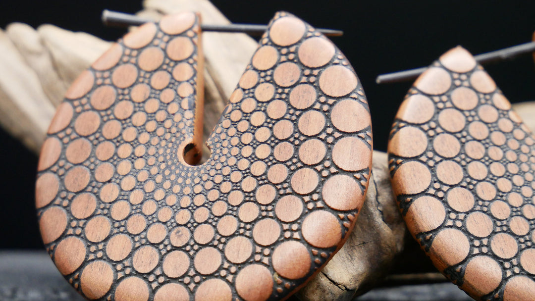 Ohrringe aus Holz mit Gravur - AA-6