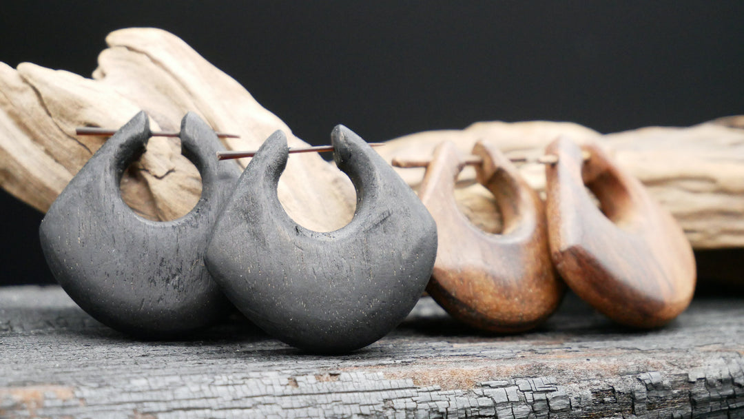 Ohrringe aus Holz Handarbeit - II-8