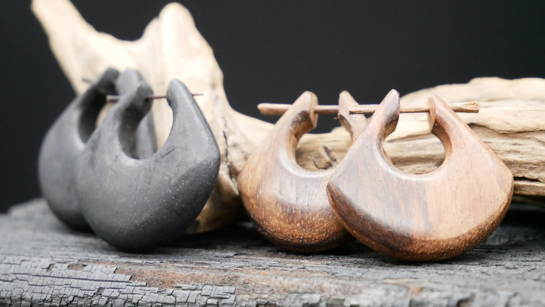 Ohrringe aus Holz Handarbeit - II-8
