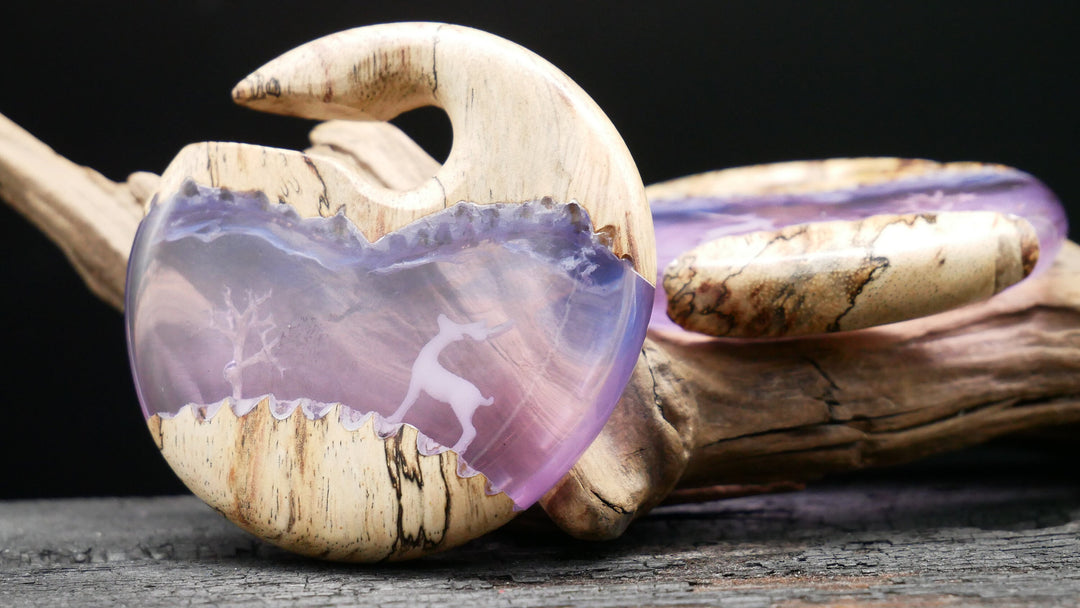Epoxy Ohrgewicht und Tamarind Wood - GG-7