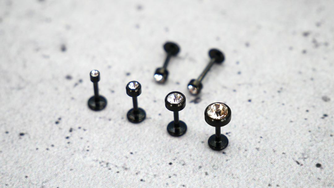 Schwarz Piercing/Labret/Medusa Chirurgenstahl - 1C/19