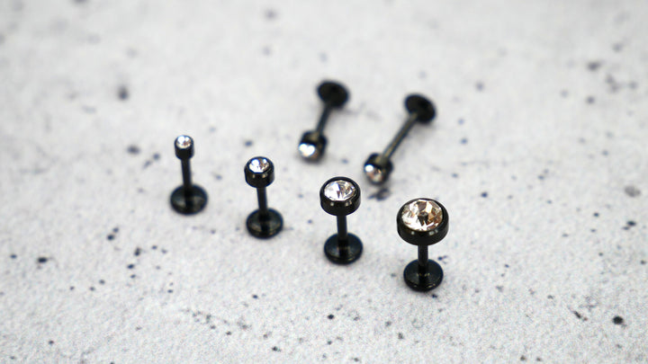 Schwarz Piercing/Labret/Medusa Chirurgenstahl - 1C/19
