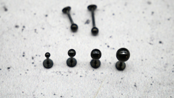 Schwarz Piercing/Labret/Medusa Chirurgenstahl - 1C/14