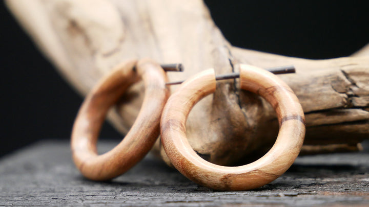 Ohrringe aus Holz Handarbeit - II-8