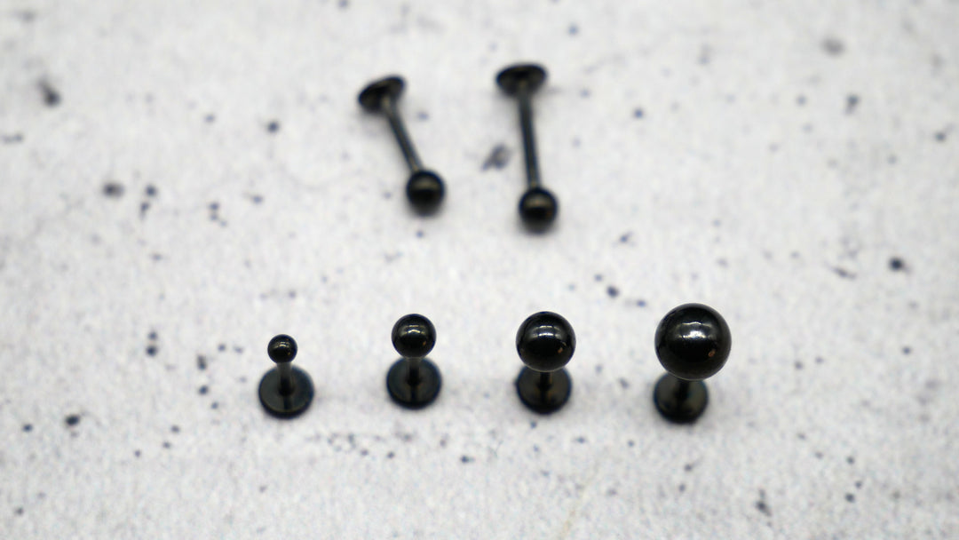 Schwarz Piercing/Labret/Medusa Chirurgenstahl - 1C/14