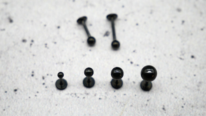 Schwarz Piercing/Labret/Medusa Chirurgenstahl - 1C/14