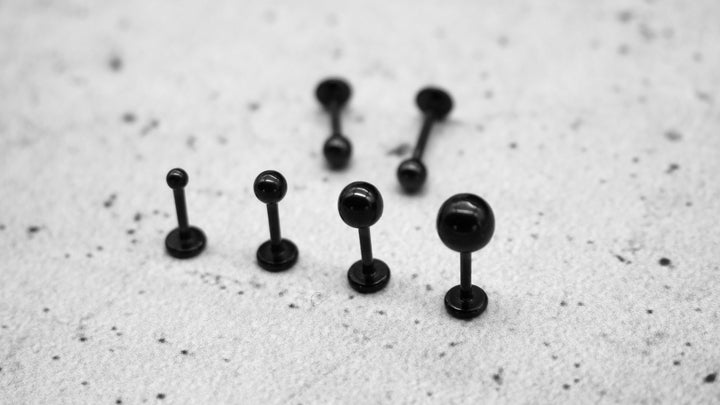 Schwarz Piercing/Labret/Medusa Chirurgenstahl - 1C/14
