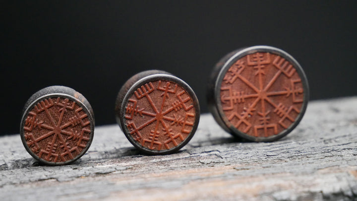 1x Plug Arang Wood Gravur 10-25mm - F1