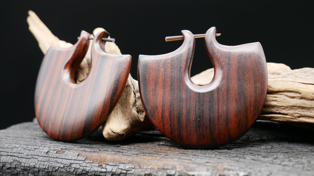 Ohrringe aus Holz Handarbeit - II-7