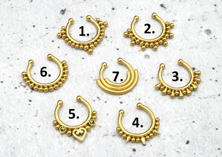 Fake Piercing Septum Chirurgenstahl - 1O/11