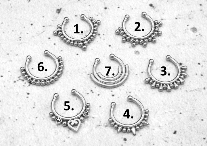Fake Piercing Septum Chirurgenstahl - 1O/11