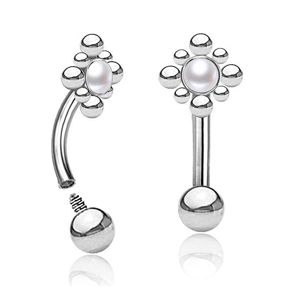 Piercing Curved Barbell mit Schmuckstein - 1H/06