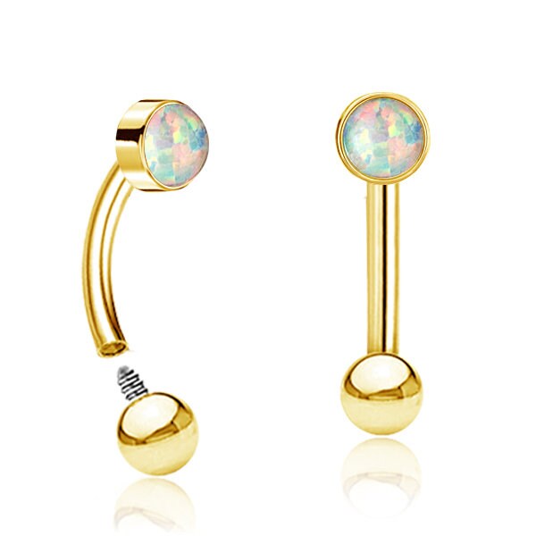 Piercing Curved Barbell mit Schmuckstein - 1H/07